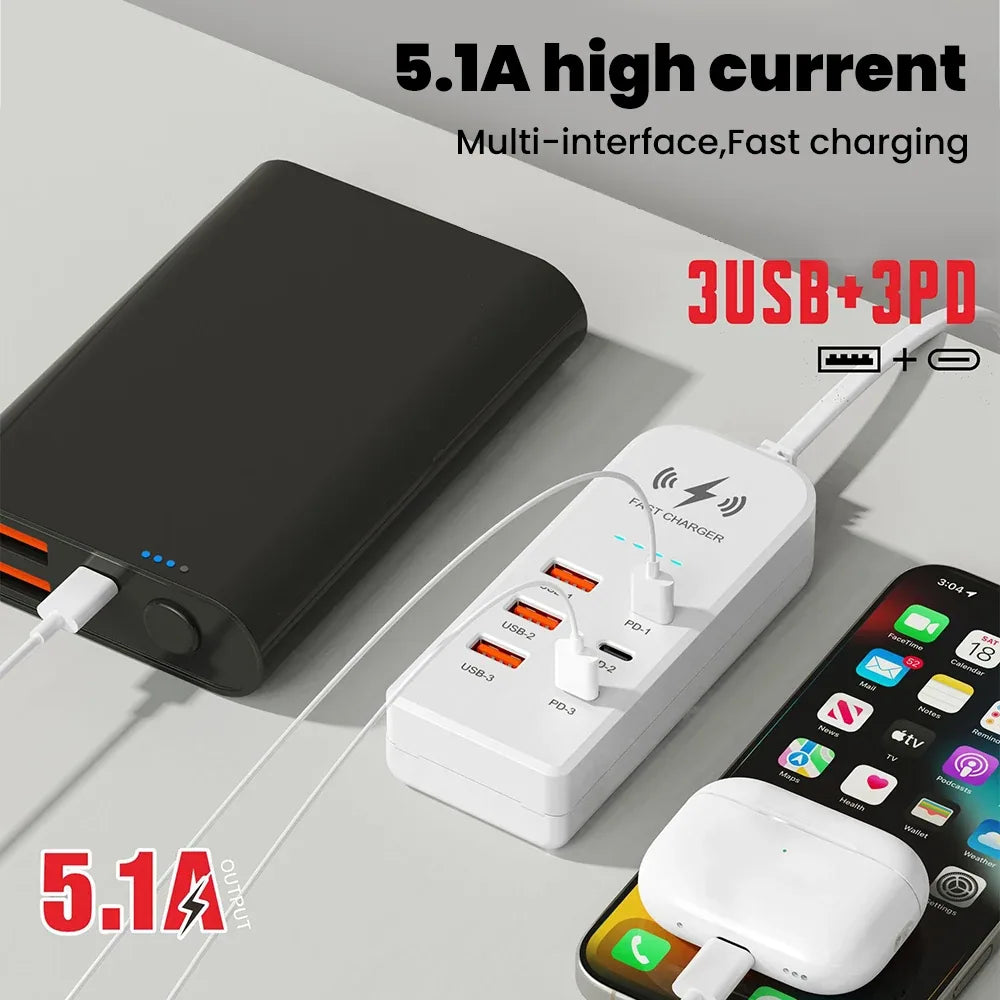Chargeur de Bureau Multi-Ports USB Rapide